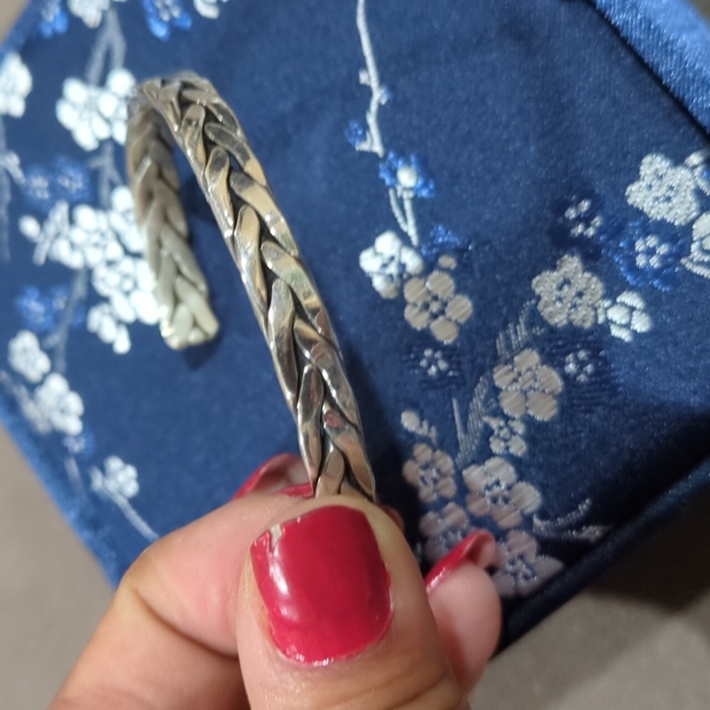 Braided Sterling Silver Cuf/ Chevron CUFF - Picture 2 of 7